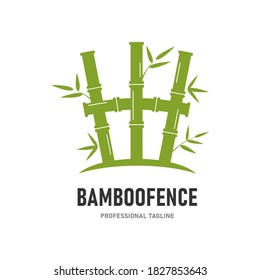 Bamboo fence vector logo template. Suitable for business, web, nature and property