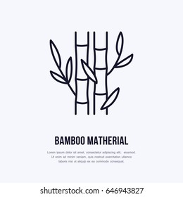 Bamboo fiber flat line icon. Vector sign for matherial property.