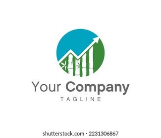 Bamboo Financial Logo Design Vector Image