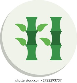 Icono de estilo de círculo plano de bambú