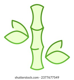 Bamboo flat icon. Asian plant green icons in trendy flat style. Bamboo branch with leaves gradient style design, designed for web and app. Eps 10