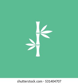 Bamboo Flat Icon On Green Background