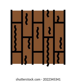 bamboo floor color icon vector. bamboo floor sign. isolated symbol illustration