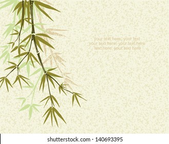 Bamboo. Floral background with copy space, vector illustration