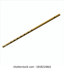 Bamboo flute vector.  An instrument made of bamboo.