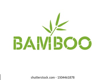 Bamboo Font Icon. Bamboo Text Design. English Vector Logo.