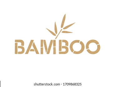 Bamboo Font Icon. Bamboo Text Design. English Vector Logo.