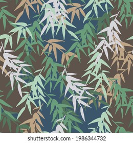 Bamboo Forest in the Night Vector Graphic Seamless Pattern can be use for background and apparel design