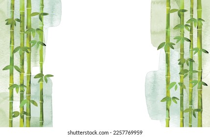 Bamboo bamboo forest watercolor style ink painting background illustration