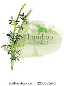 Bamboo bamboo forest watercolor style ink painting background illustration