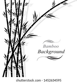 Bamboo forest.Chinese or japanese bamboo grass silhouette background art design.Vector illustration.Eps10
