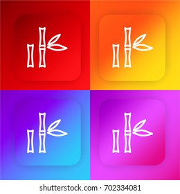 Bamboo four color gradient app icon set
