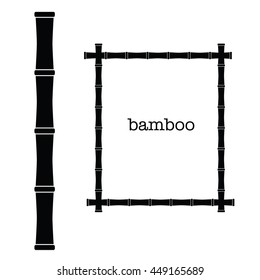 bamboo frame black color art illustration on white