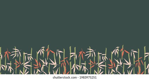 Bamboo Frame Border Seamless Pattern. Vector illustration. Great for birthday, party, gift wrapping, wallpaper, textile and scrapbook 