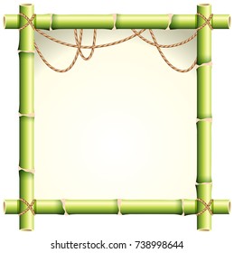 Bamboo frame with brown rope illustration