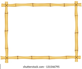 Bamboo frame. EPS10. Contains transparent objects used for bamboo drawing.