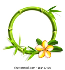 Bamboo frame with flower. Vector illustration, eps10.