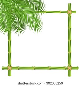 Bamboo frame isolated on a white background. Vector illustration.