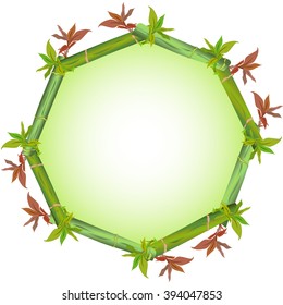 Bamboo frame with leaves