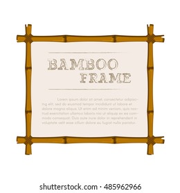 Bamboo Frame on White Background. Vector illustration.
