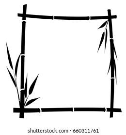 Bamboo frame on white background. Vector