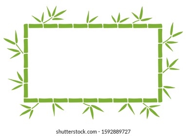 Bamboo Frame Rectangular. Decoration Vector Design.