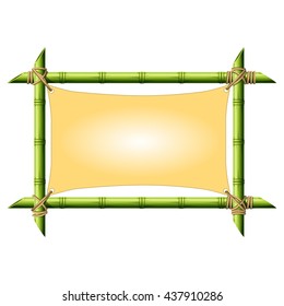 Bamboo frame with stretched canvas isolated on white
