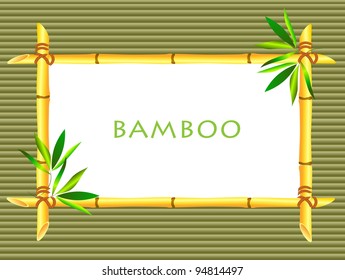Bamboo frame tied up with rope on bamboo background
