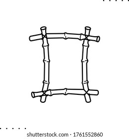 A bamboo frame vector icon in outlines 