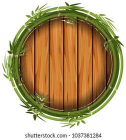 Bamboo frame with wooden board illustration