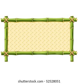Bamboo frame with Woven isolated on white
