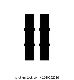 Bamboo with glyph icon vector 