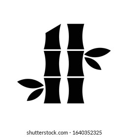 Bamboo with glyph icon vector 