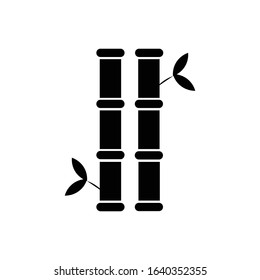 Bamboo with glyph icon vector 
