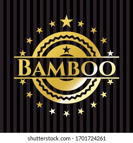 Bamboo golden badge. Vector Illustration. Detailed.