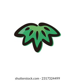 Bamboo grass - Japanese new year icon (Hand-drawn line, colored version)