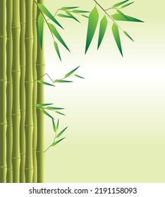 Bamboo green Brown background Vector Eps 10