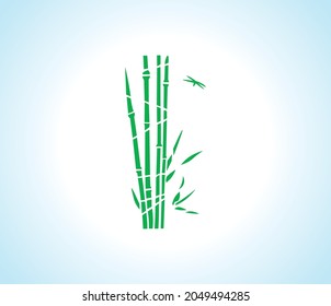 Bamboo green decoration elements. Editable template