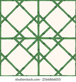 Bamboo green lattice. Geometric Bamboo Pattern Design