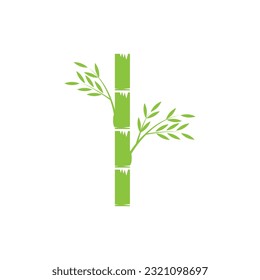 Plantilla vectorial de ilustraciones del logotipo de hoja verde de bambú