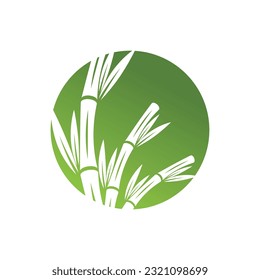 Plantilla vectorial de ilustraciones del logotipo de hoja verde de bambú