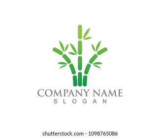 Bamboo with green leaf for your logo icon vector template