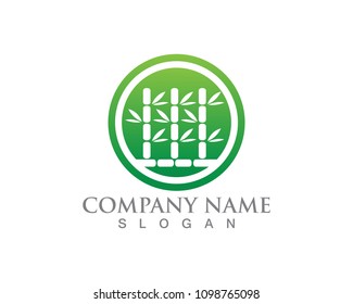 Bamboo with green leaf for your logo icon vector template