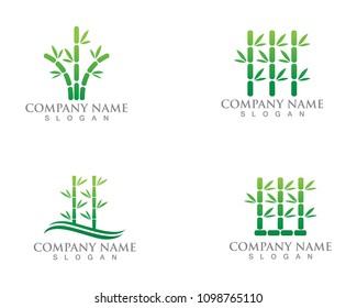 Bamboo with green leaf for your logo icon vector template