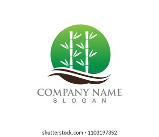 Bamboo with green leaf for your logo icon vector template
