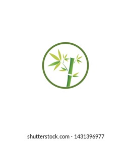 Bamboo with green leaf for your logo icon vector template