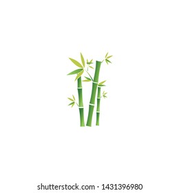 Bamboo with green leaf for your logo icon vector template