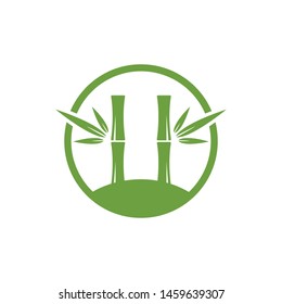Bamboo with green leaf for your logo icon vector template
