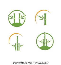 Bamboo with green leaf for your logo icon vector template