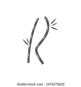 Bamboo with green leaf for your logo icon vector template